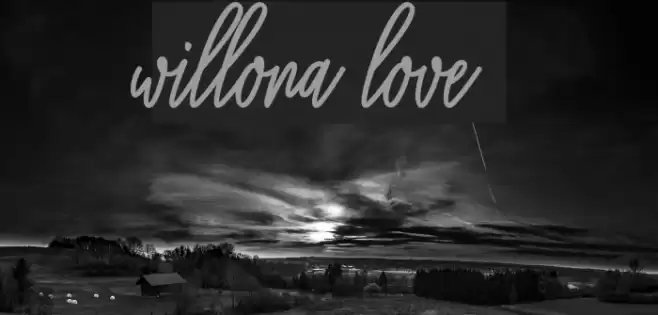 willona love Font examples
