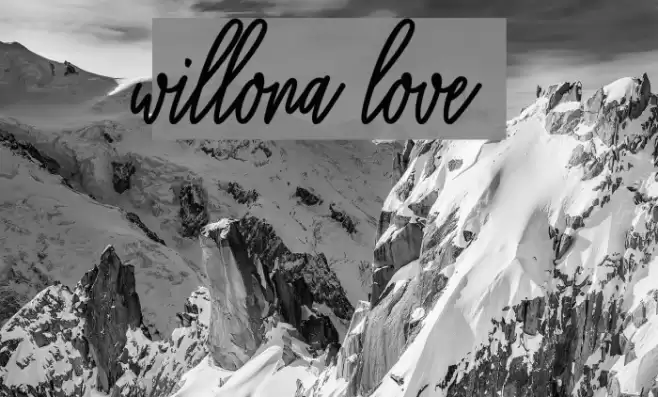willona love Font examples