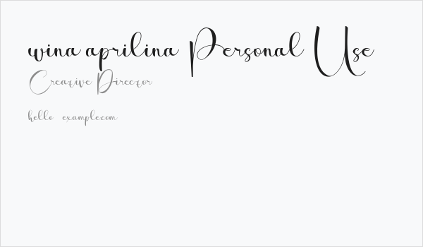 wina aprilina Personal Use Business Card