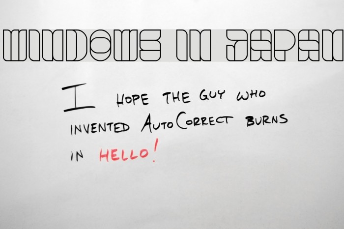 windows in japan Font examples