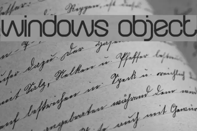 windows object Schriftart examples