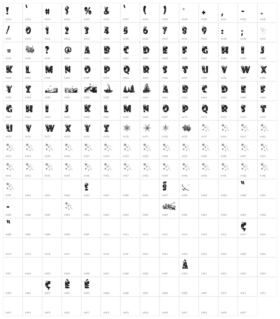 winterflakes Character Map