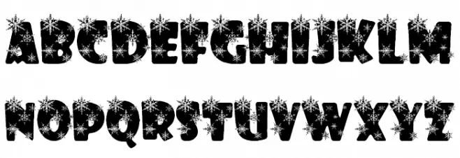 winterflakes Schriftart Kleinbuchstaben