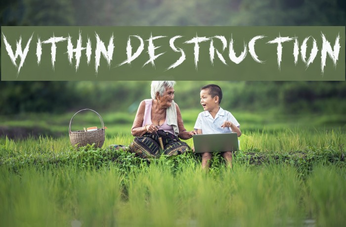 within destruction Font examples