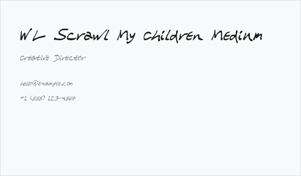 WL Scrawl My Children Medium Business Card