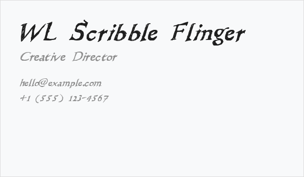 WL Scribble Flinger Business Card