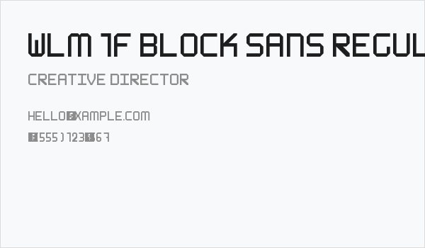 WLM 1F Block Sans Regular Business Card