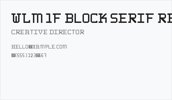 WLM 1F Block Serif Regular Business Card