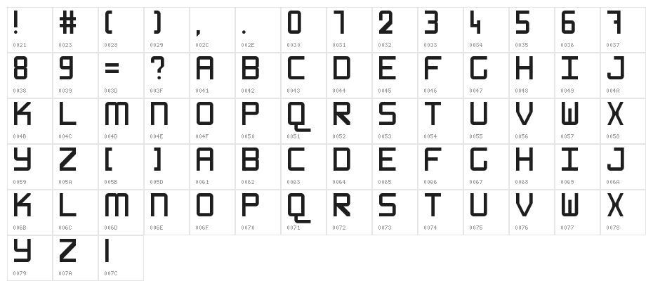 WLM 1F Round Sans Regular Character Map