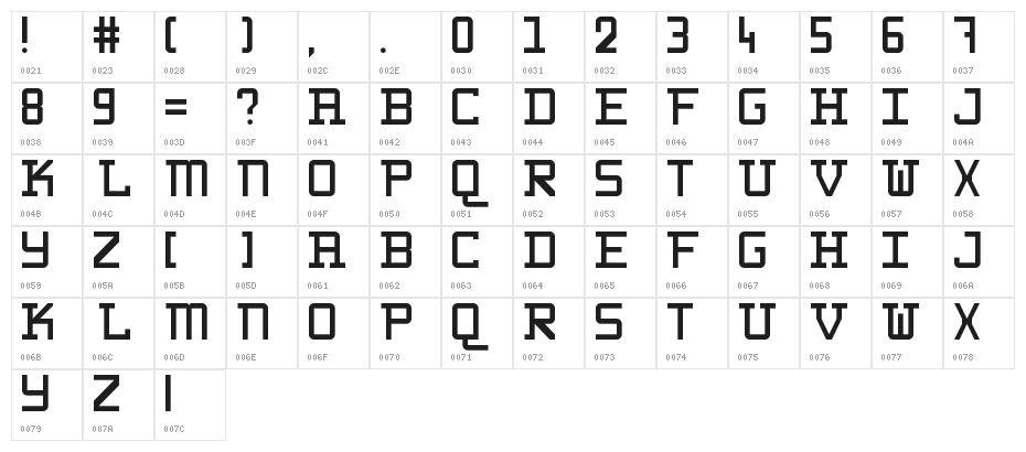 WLM 1F Round Serif Regular Character Map