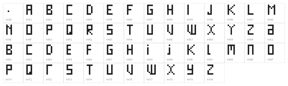 WLM Boring Old Teletext UC Regular Character Map