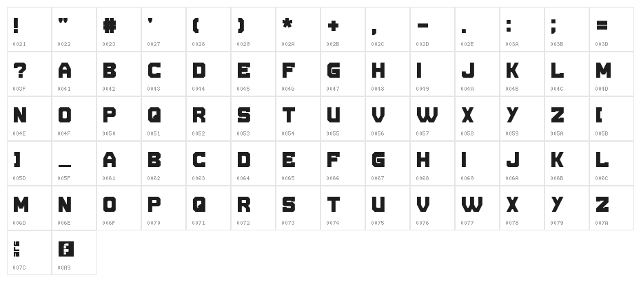 WLM Carton Regular Character Map