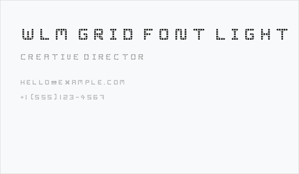 WLM Grid Font Light Regular Business Card