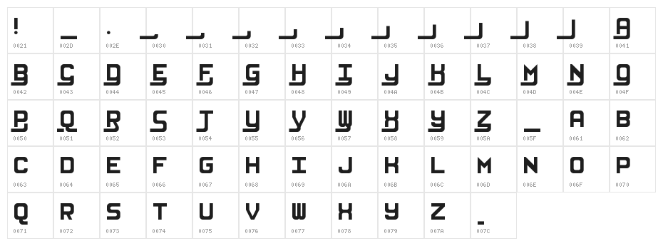 WLM Groovy Regular Character Map
