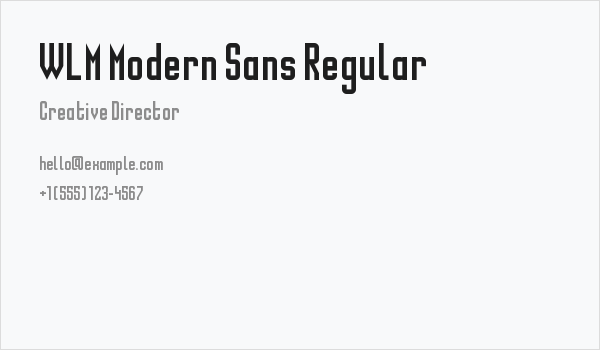 WLM Modern Sans Regular Business Card