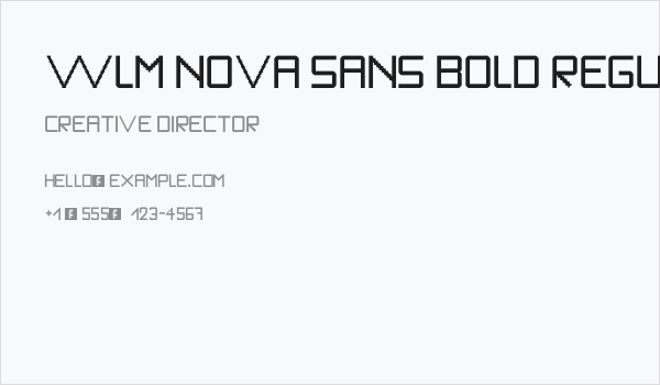 WLM Nova Sans Bold Regular Business Card