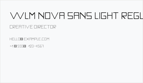 WLM Nova Sans Light Regular Business Card