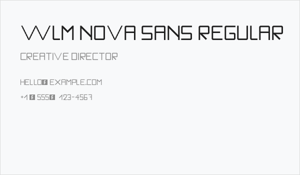 WLM Nova Sans Regular Business Card