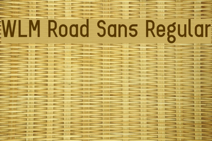 WLM Road Sans Regular Font examples