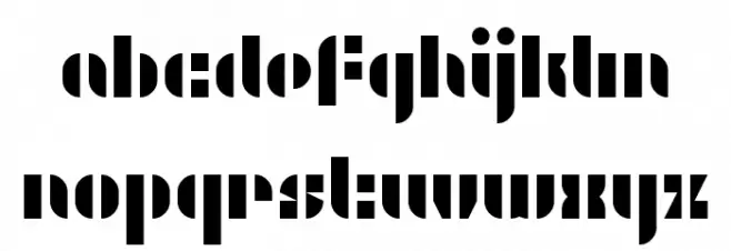 WLM Stencils Swashy Regular Schriftart Kleinbuchstaben