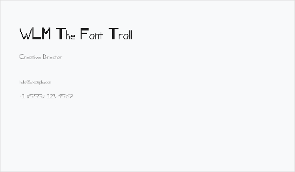 WLM The Font Troll Business Card