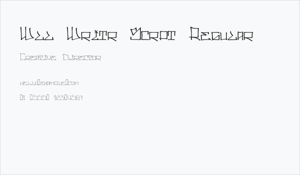 Wll Writr Scrpt Regular Business Card