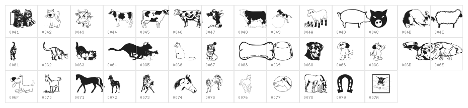 wmanimals1 Character Map