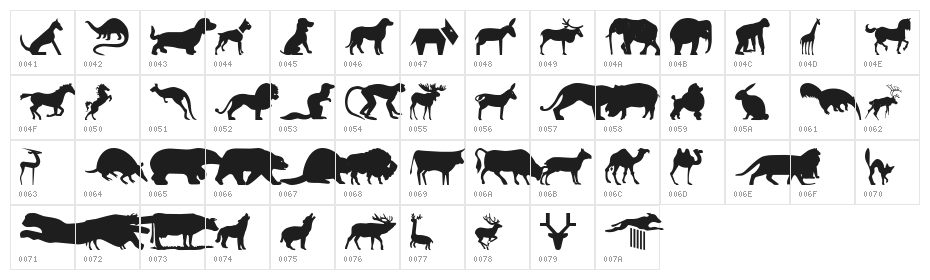 wmanimals2 Character Map