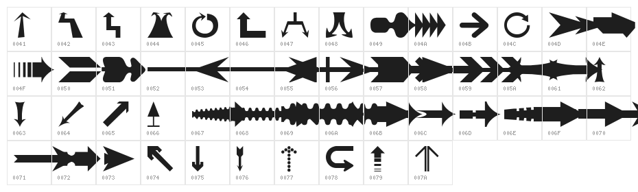 wmarrows1 Character Map