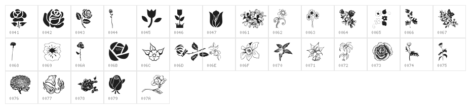 wmflowers1 Character Map