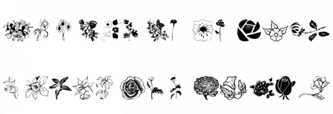 wmflowers1 फ़ॉन्ट लोअरकेस