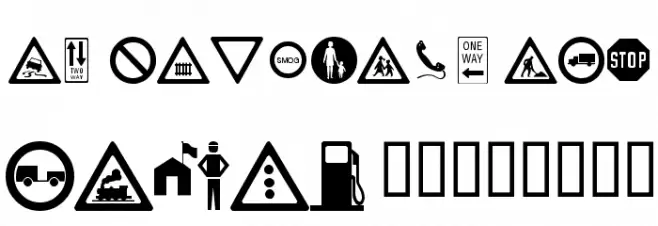 wmroadsigns Caratteri MINUSCOLO