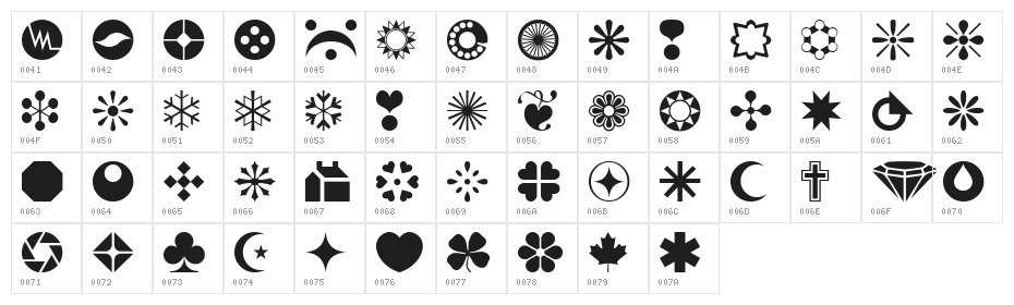 wmshapes1 Character Map