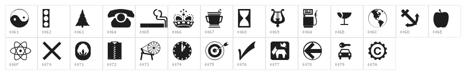 wmsymbols Character Map