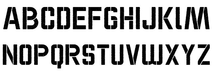 WOK STENCIL - CAPS ARMY Font LOWERCASE