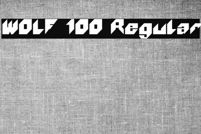 WOLF 100 Regular Schriftart examples