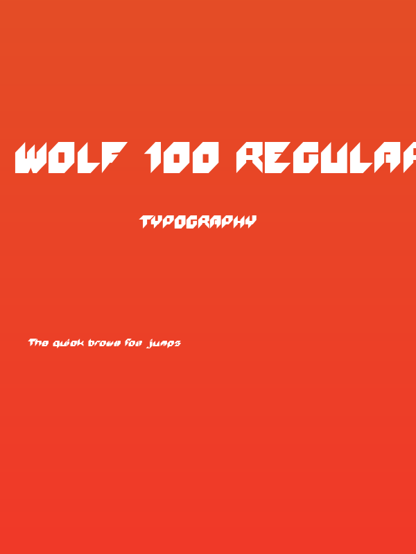 WOLF 100 Regular Poster