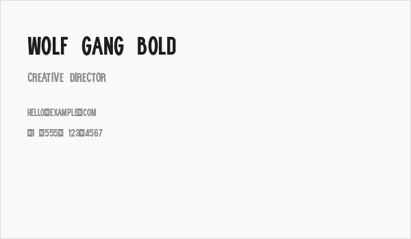 WOLF GANG BOLD Business Card