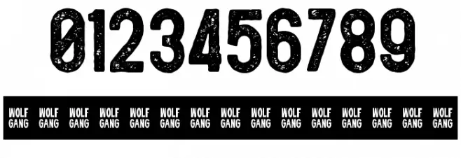 WOLF GANG ROUGH VINTAGE BOLD Font OTHER CHARS