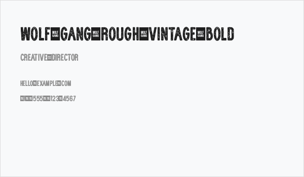WOLF GANG ROUGH VINTAGE BOLD Business Card