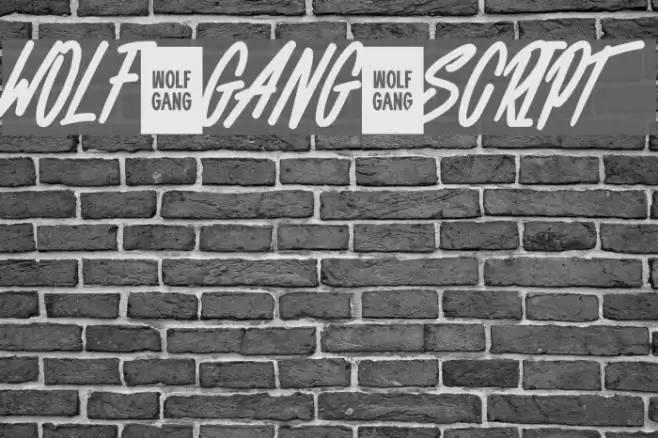 WOLF GANG SCRIPT Font examples
