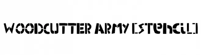WOODCUTTER ARMY [Stencil]  Frei Schriftart Herunterladen