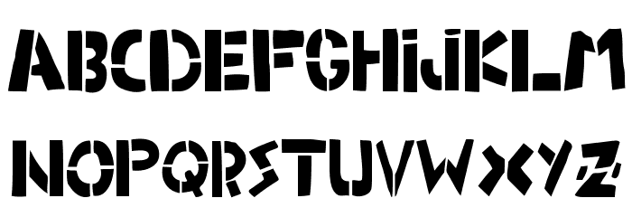 WOODCUTTER ARMY [Stencil] Schriftart Groß