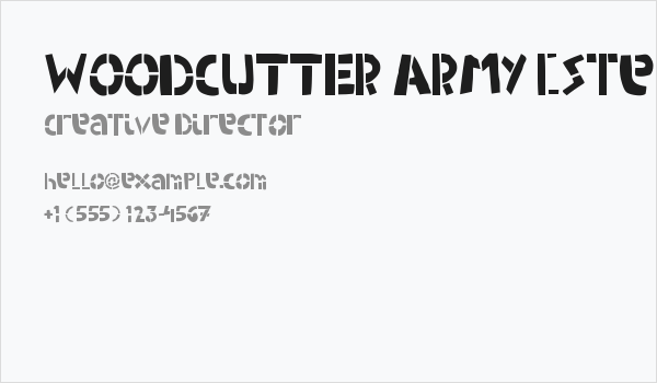 WOODCUTTER ARMY [Stencil] Business Card