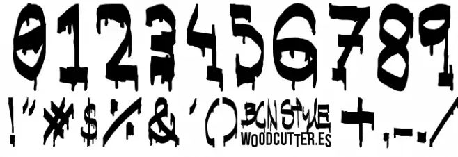 WOODCUTTER BCN Style Font OTHER CHARS