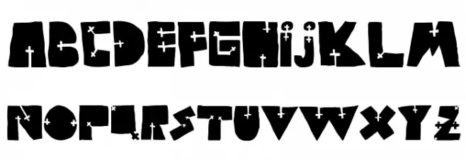 WOODCUTTER CROSS Font Litere mari