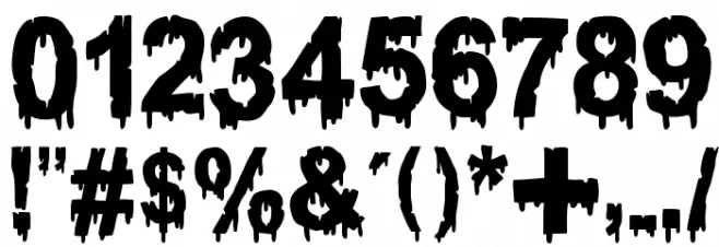 WOODCUTTER DRIPPING CLASSIC FONT Font OTHER CHARS