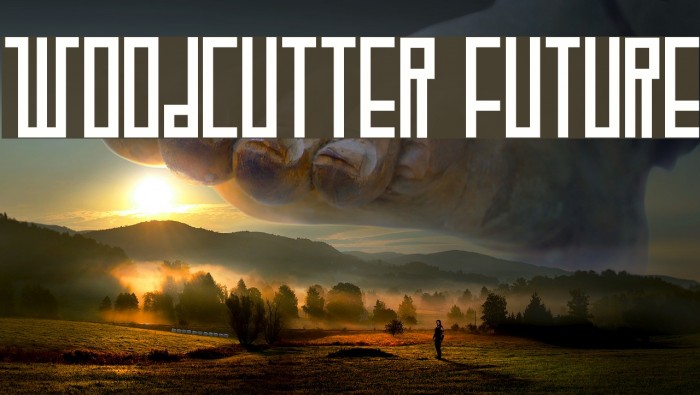 WOODCUTTER FUTURE Font examples