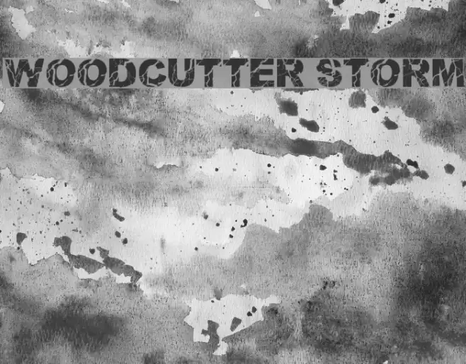 WOODCUTTER STORM Font examples