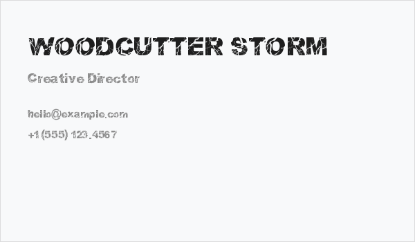WOODCUTTER STORM Business Card